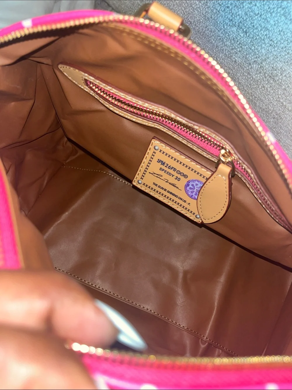 Source Unknown Hot Pink Satchel with Tan Trim